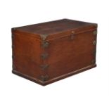 A MAHOGANY AND ENGRAVED BRASS MOUNTED CHEST