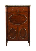 Y A MAHOGANY AND ROSEWOOD SECRETAIRE IN FRENCH TASTE, 19TH CENTURY