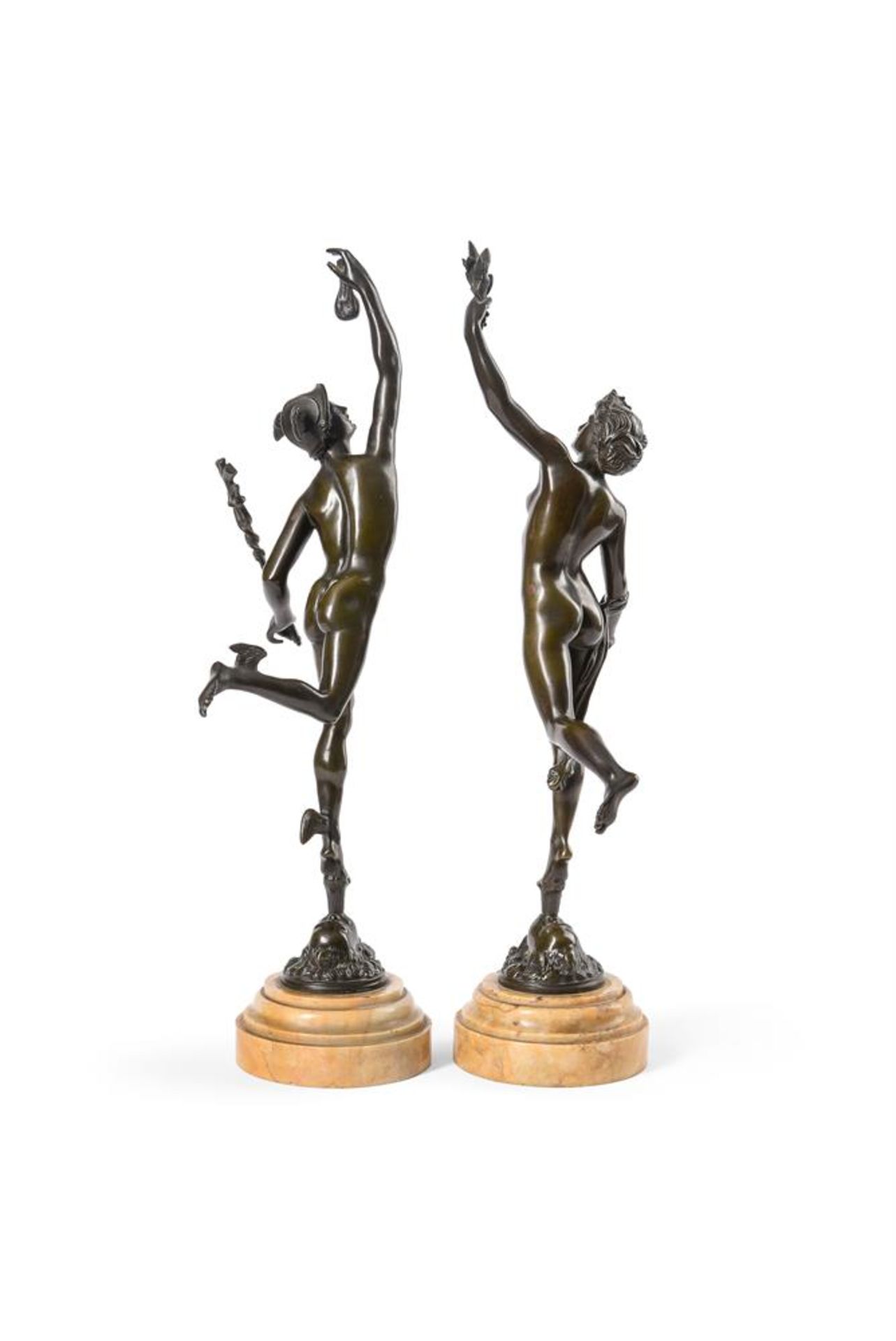 AFTER GIAMBOLOGNA, A PAIR OF BRONZE FIGURES OF MERCURY AND FORTUNA, LATE 19TH CENTURY - Bild 6 aus 6