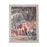 A TAPESTRY STYLE WALL HANGING DEPICTING THE LOVE OF GODS