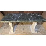 AN ITALIAN CARVED MARBLE CENTRE TABLE, 19TH CENTURY AND LATER