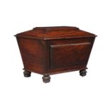 A WILLIAM IV MAHOGANY SARCOPHAGUS CELLARET, CIRCA 1835