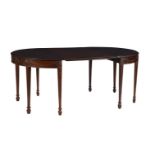 A MAHOGANY D END DINING TABLE IN GEORGE III ADAM STYLE