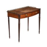 A REGENCY MAHOGANY AND INLAID BOWFRONT SIDE OR HALL TABLE, CIRCA 1815