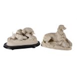 TWO COPELAND STATUARY PORCELAIN (PARIAN) CANINE MODELS, CIRCA 1860