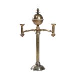 A VICTORIAN BRASS GAS LAMP