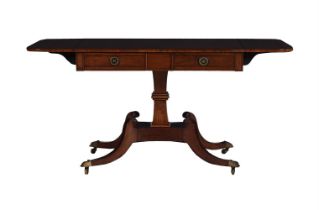 A REGENCY MAHOGANY AND CROSSBANDED SOFA TABLE, CIRCA 1820