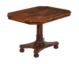 A GEORGE IV GONCALO ALVES CENTRE TABLE, CIRCA 1825