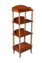 A VICTORIAN WALNUT FOUR TIER WHATNOT CIRCA 1860