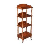 A VICTORIAN WALNUT FOUR TIER WHATNOT CIRCA 1860