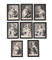 AFTER SIR ANTHONY VAN DYCK, EIGHT PORTRAITS FROM THE ICONES PRINCIPUM VIRORUM...