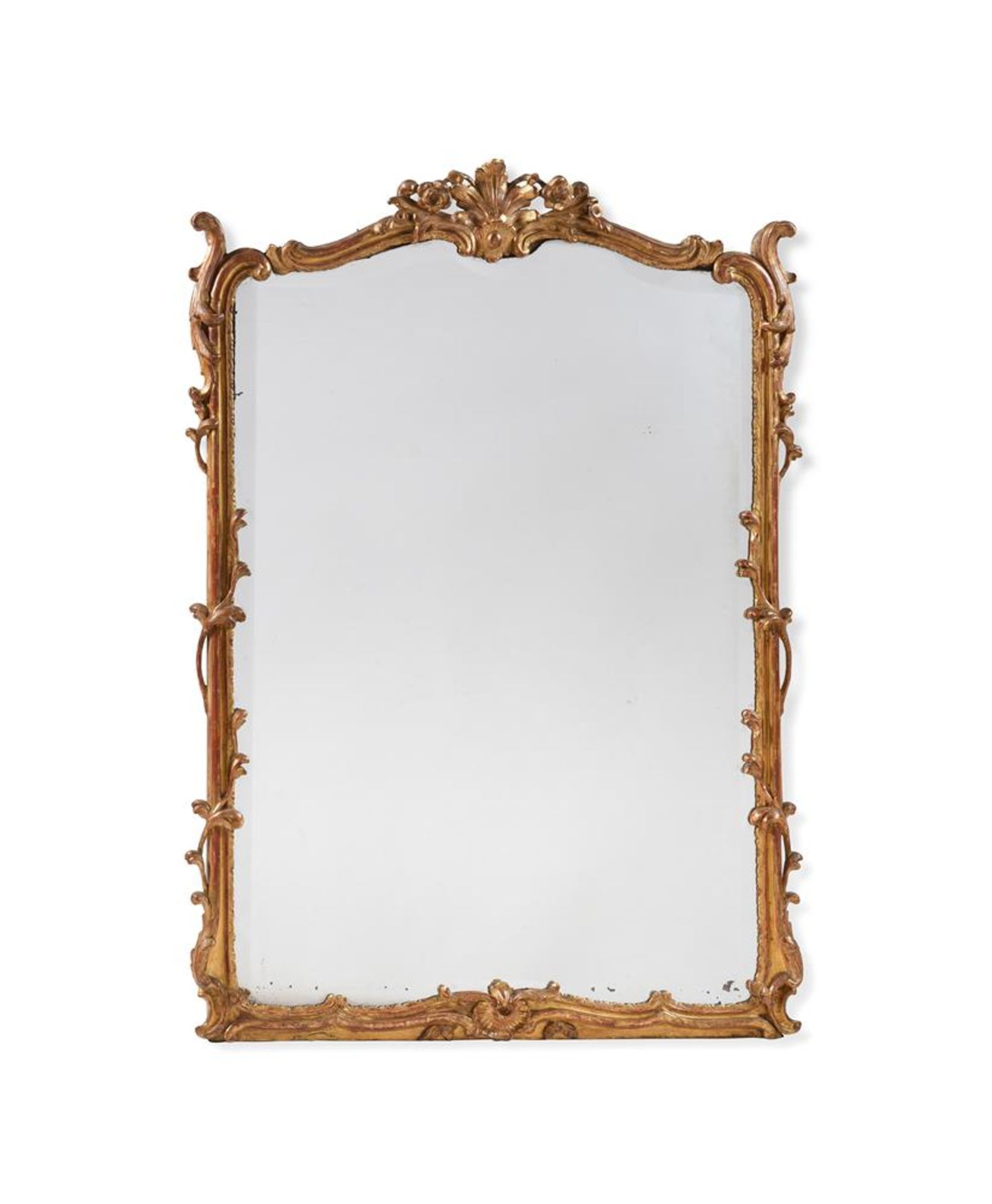 A FRENCH GILTWOOD WALL MIRROR IN LOUIS XVI STYLE