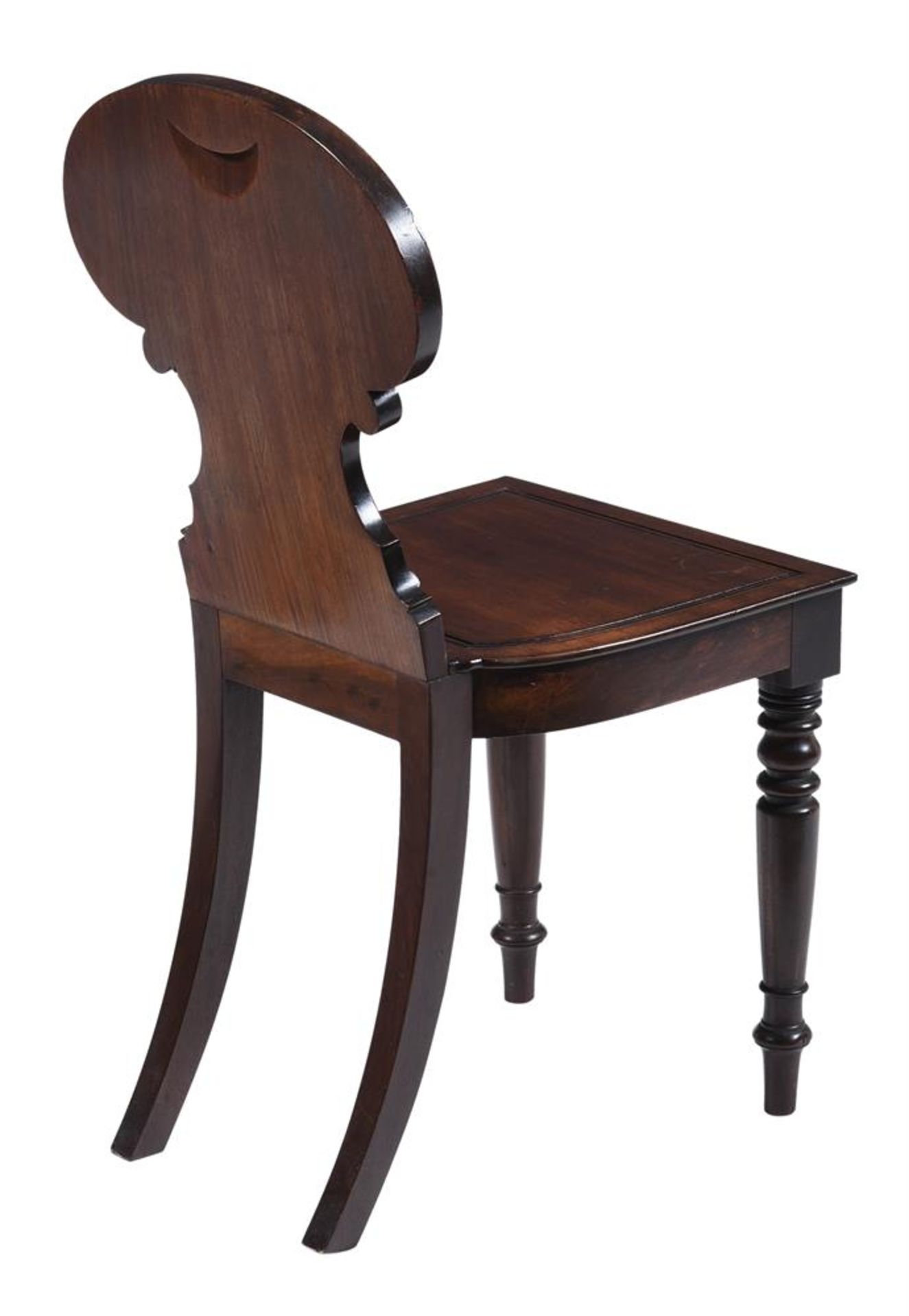 AN EARLY VICTORIAN MAHOGANY HALL CHAIR, IN THE MANNER OF GILLOWS - Image 4 of 4