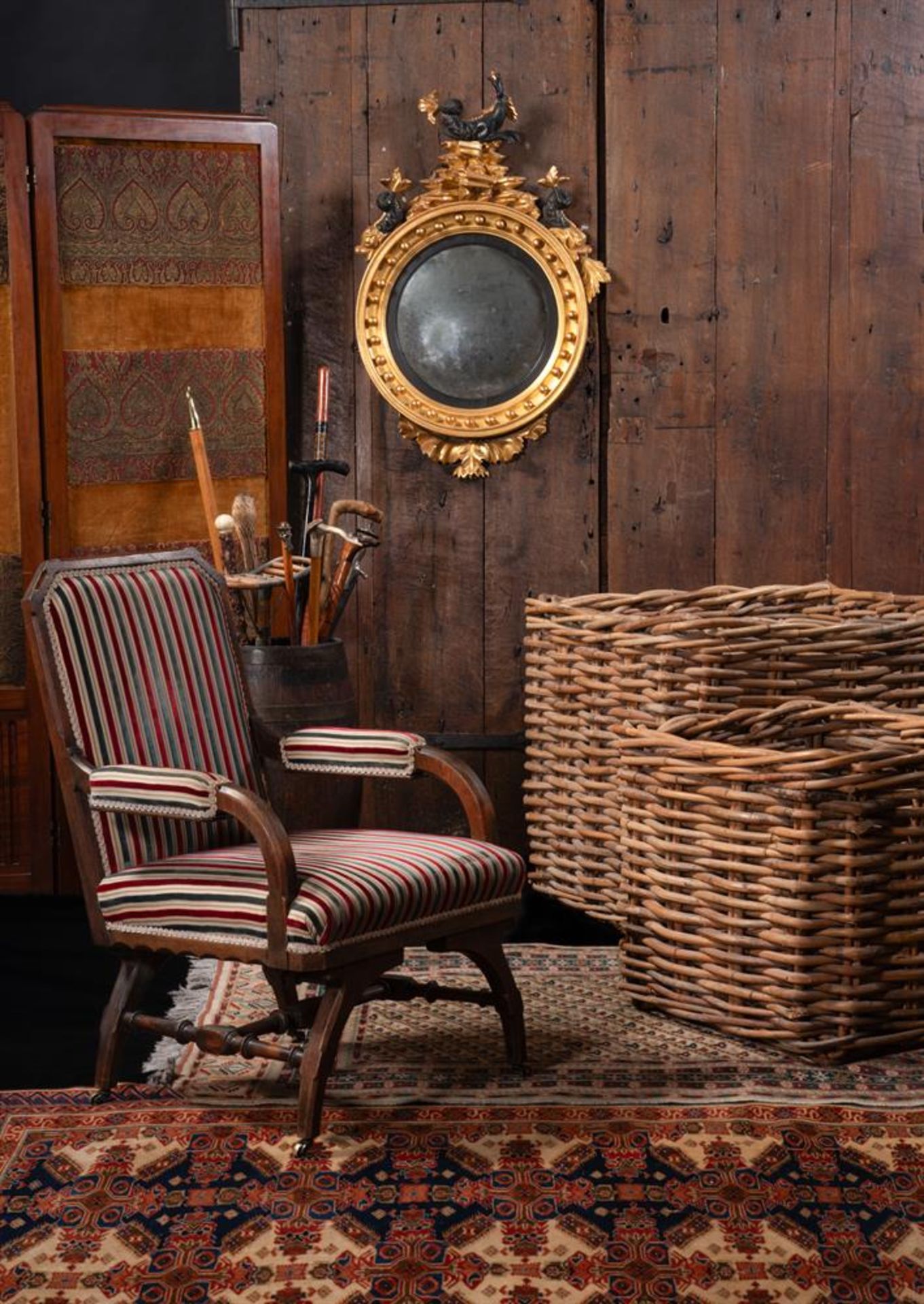 A VICTORIAN WALNUT AND UPHOLSTERED GOTHIC REVIVAL ARMCHAIR, LATE 19TH CENTURY - Image 2 of 2