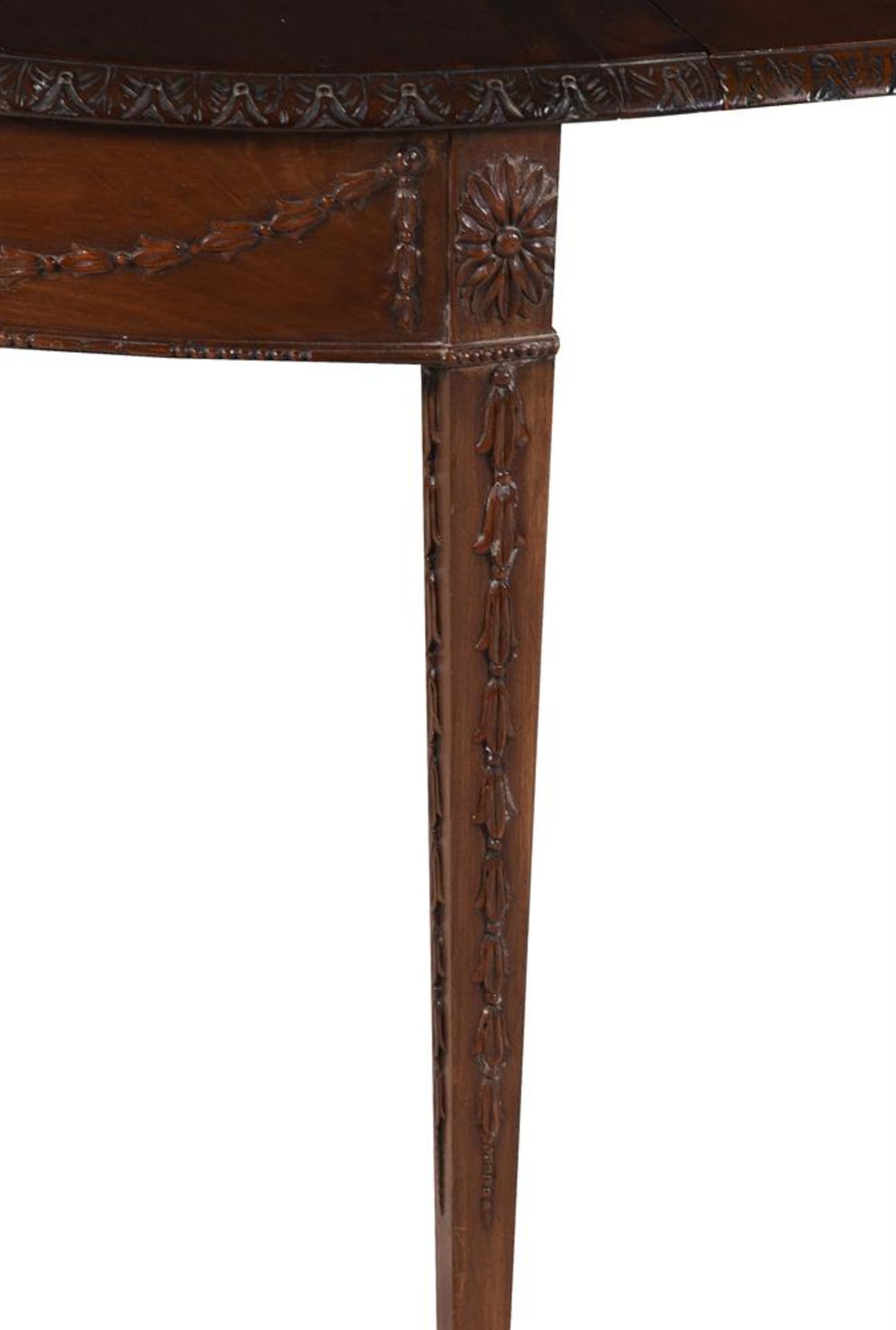 A MAHOGANY D END DINING TABLE IN GEORGE III ADAM STYLE - Image 4 of 4