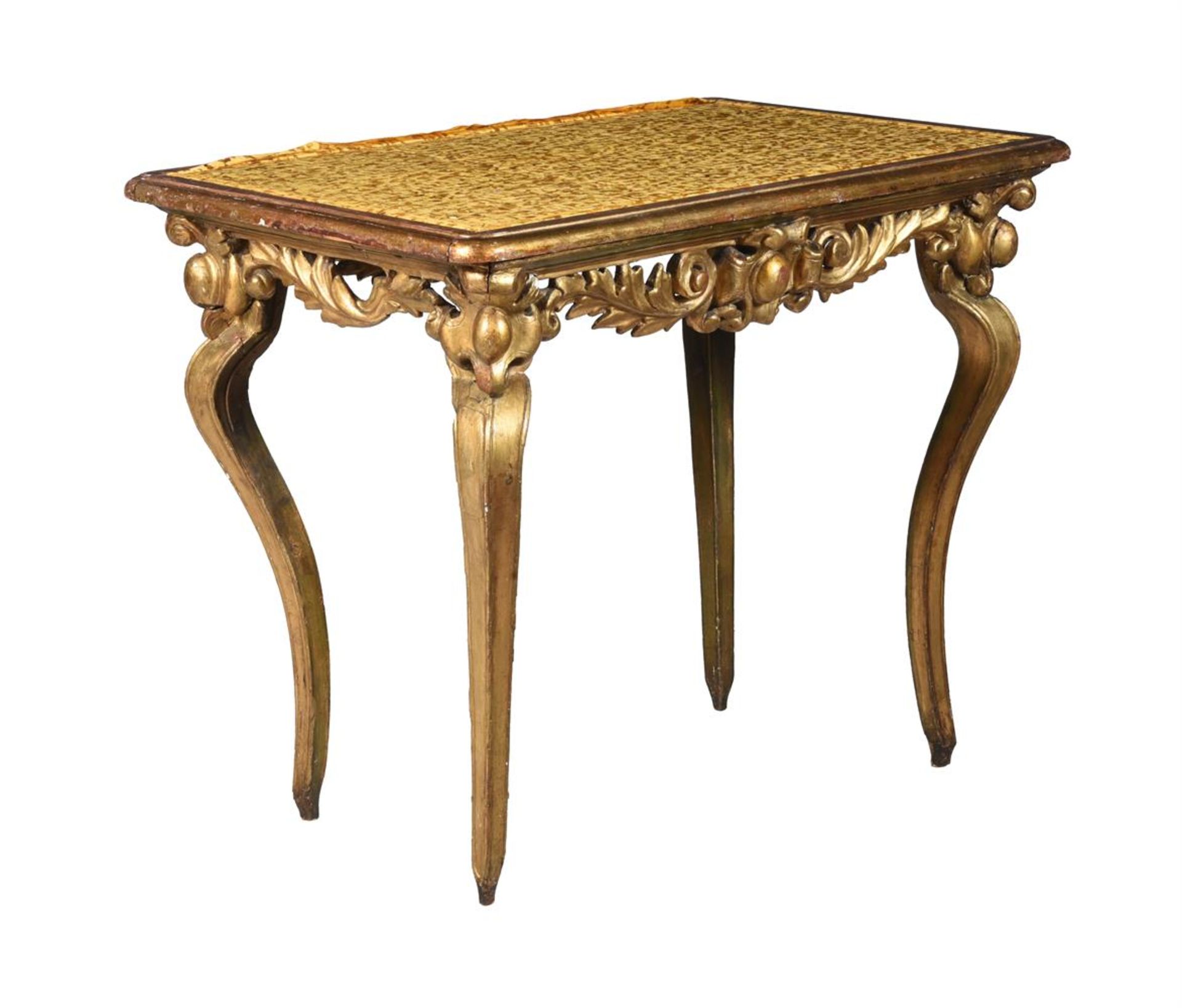 A CONTINENTAL GILTWOOD SIDE TABLE, PROBABLY ITALIAN, 19TH CENTURY