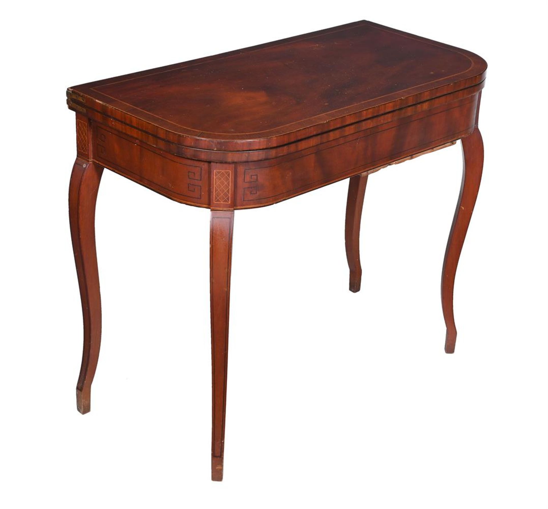 A PAIR OF REGENCY MAHOGANY AND INLAID CARD TABLES - Image 2 of 4