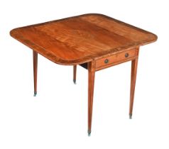 Y A GEORGE III SATINWOOD, TULIPWOOD AND CROSS BANDED PEMBROKE TABLE