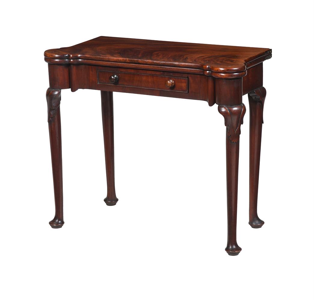 A MAHOGANY CARD TABLE