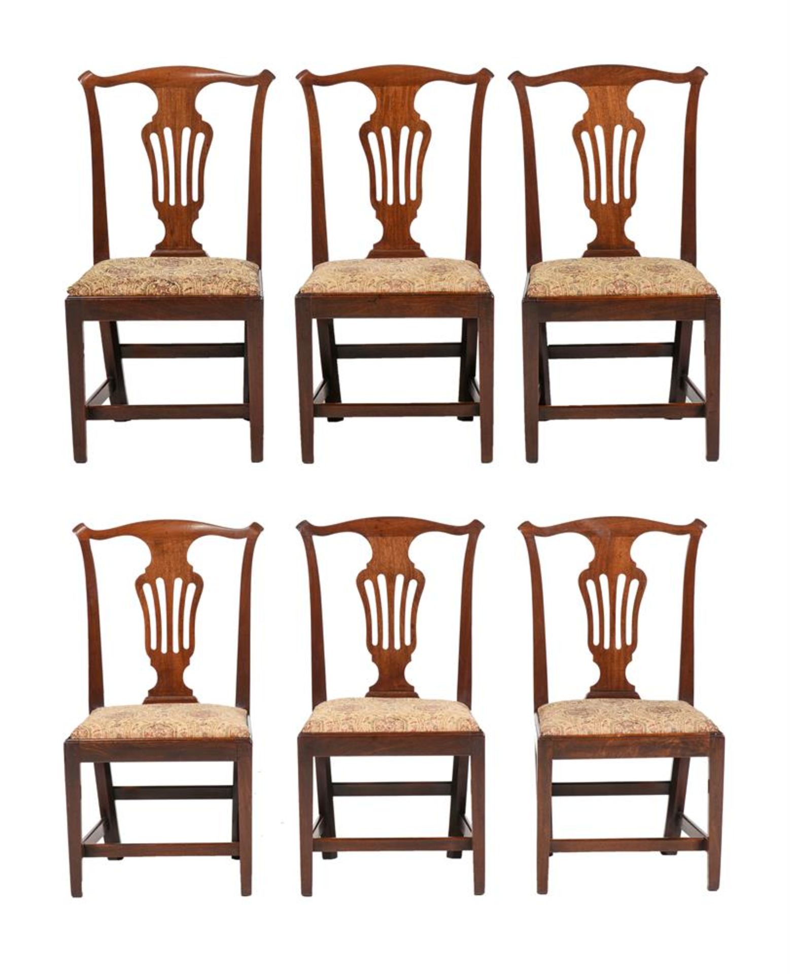 A SET OF SIX GEORGE III MAHOGANY DINING CHAIRS, CIRCA 1780