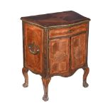 A NORTH ITALIAN WALNUT AND BRASS MOUNTED PETIT COMMODE