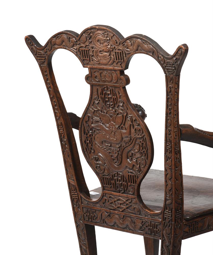A PAIR OF CHINESE HARDWOOD CARVED ARMCHAIRS - Image 5 of 5