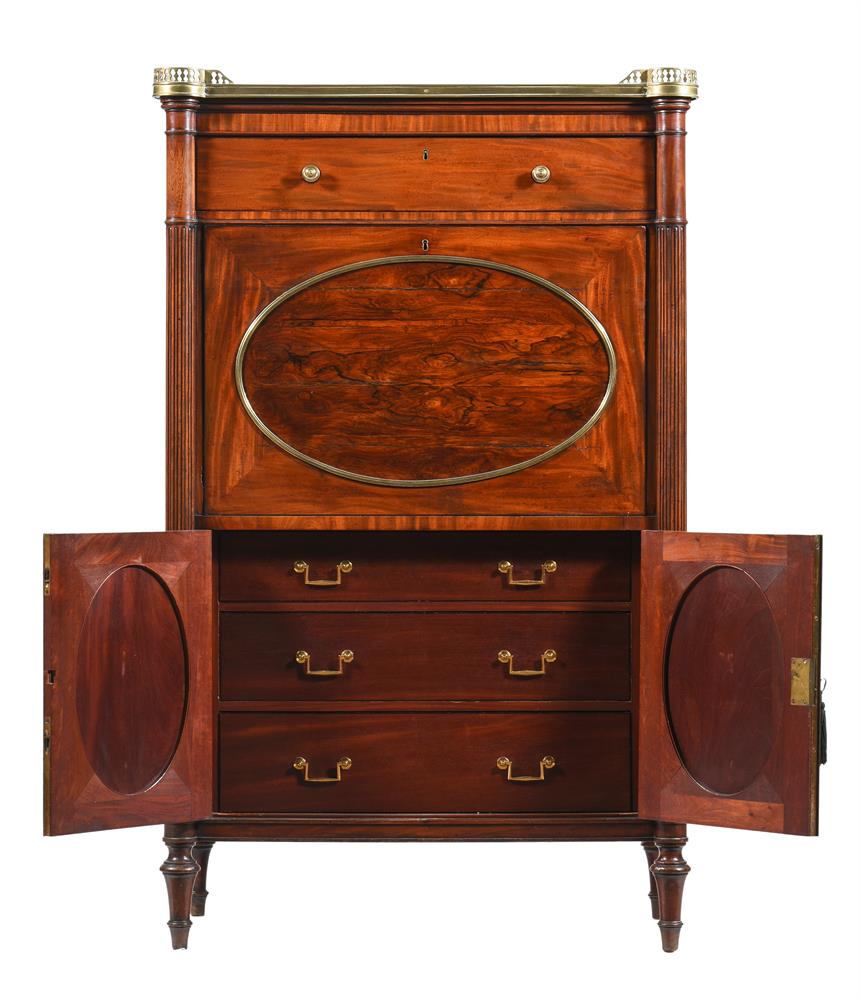 Y A MAHOGANY AND ROSEWOOD SECRETAIRE IN FRENCH TASTE, 19TH CENTURY - Image 3 of 3