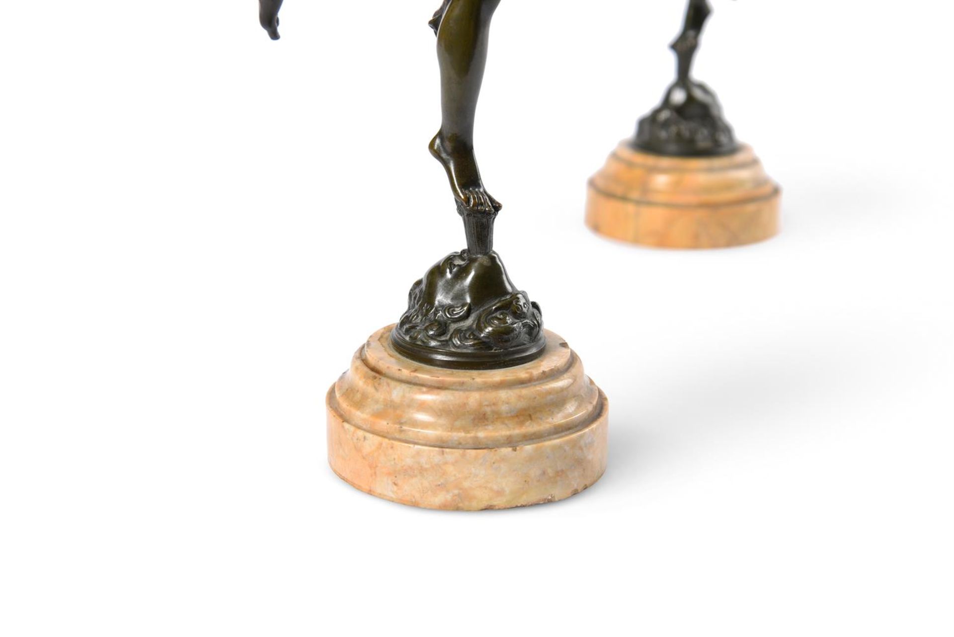 AFTER GIAMBOLOGNA, A PAIR OF BRONZE FIGURES OF MERCURY AND FORTUNA, LATE 19TH CENTURY - Image 5 of 6