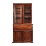 A VICTORIAN MAHOGANY BUREAU BOOKCASE