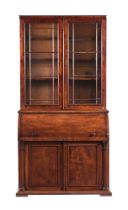 A VICTORIAN MAHOGANY BUREAU BOOKCASE