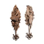 A PAIR OF CARVED SOFTWOOD WALL MOUNTS, IN THE MANNER OF GRINLING GIBBONS