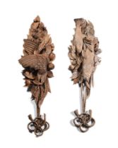 A PAIR OF CARVED SOFTWOOD WALL MOUNTS, IN THE MANNER OF GRINLING GIBBONS