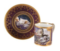 A SEVRES PORCELAIN CUP AND SAUCER (GOBELET LITRON ET SOUCOUPE) CIRCA 1795