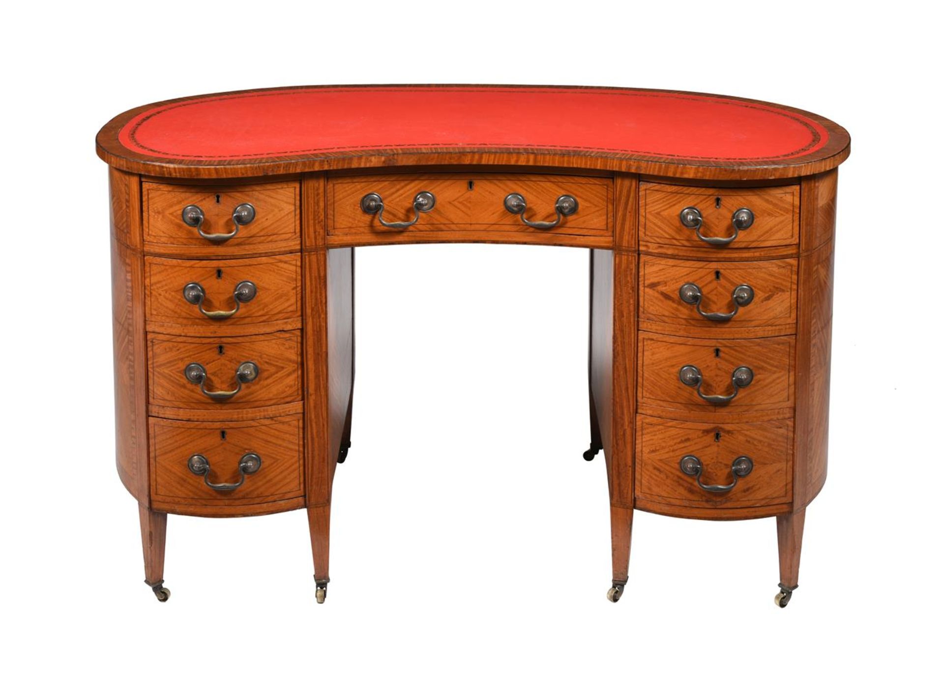 Y AN EDWARDIAN KINGWOOD KIDNEY-SHAPED DESK EARLY 20TH CENTURY