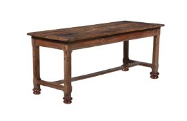 A LIMED OAK REFECTORY TABLE EARLY 18TH CENTURY