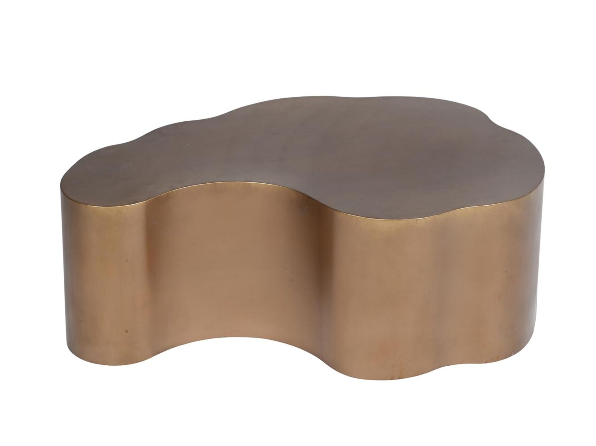 A METAL WAVE FORM COFFEE TABLE