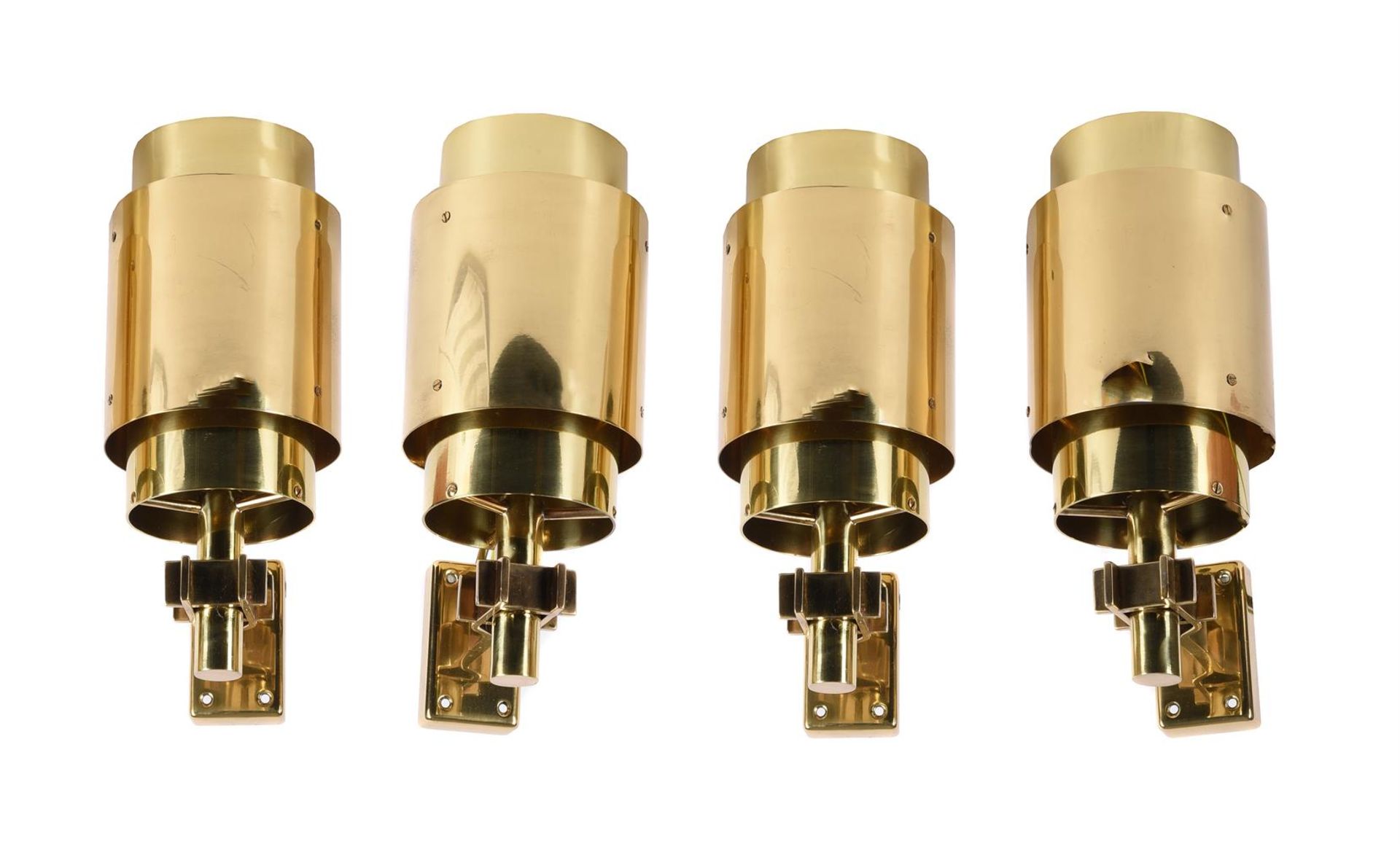 FOUR BRASS WALL LIGHTS FROM ANNABEL'S, CIRCA 1963