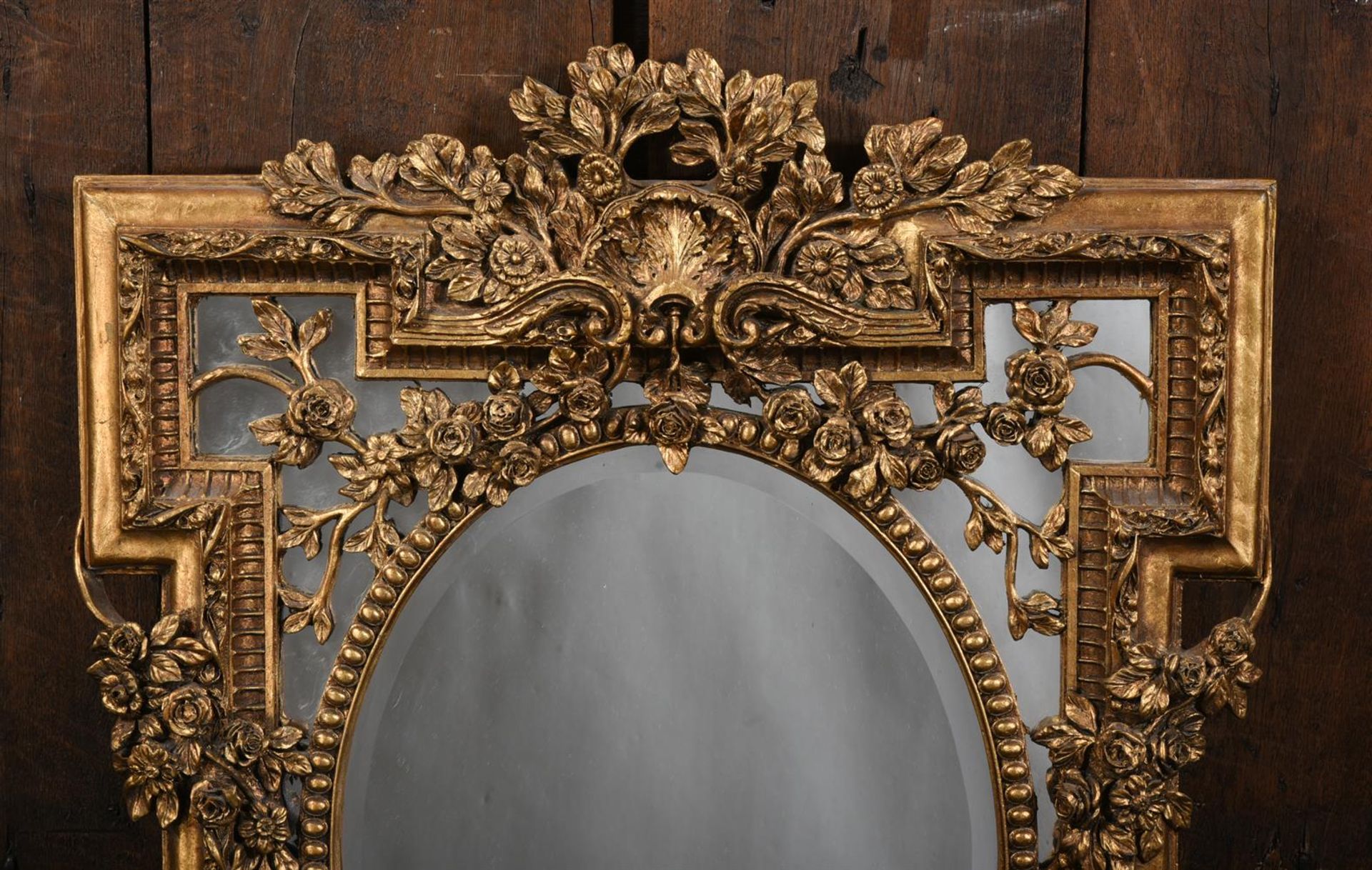 A GILT COMPOSITION MIRROR IN 19TH CENTURY STYLE, 20TH CENTURY - Bild 2 aus 4