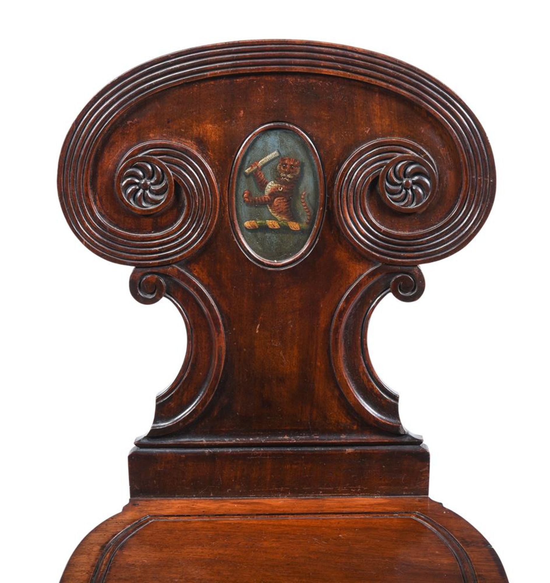 AN EARLY VICTORIAN MAHOGANY HALL CHAIR, IN THE MANNER OF GILLOWS - Image 3 of 4