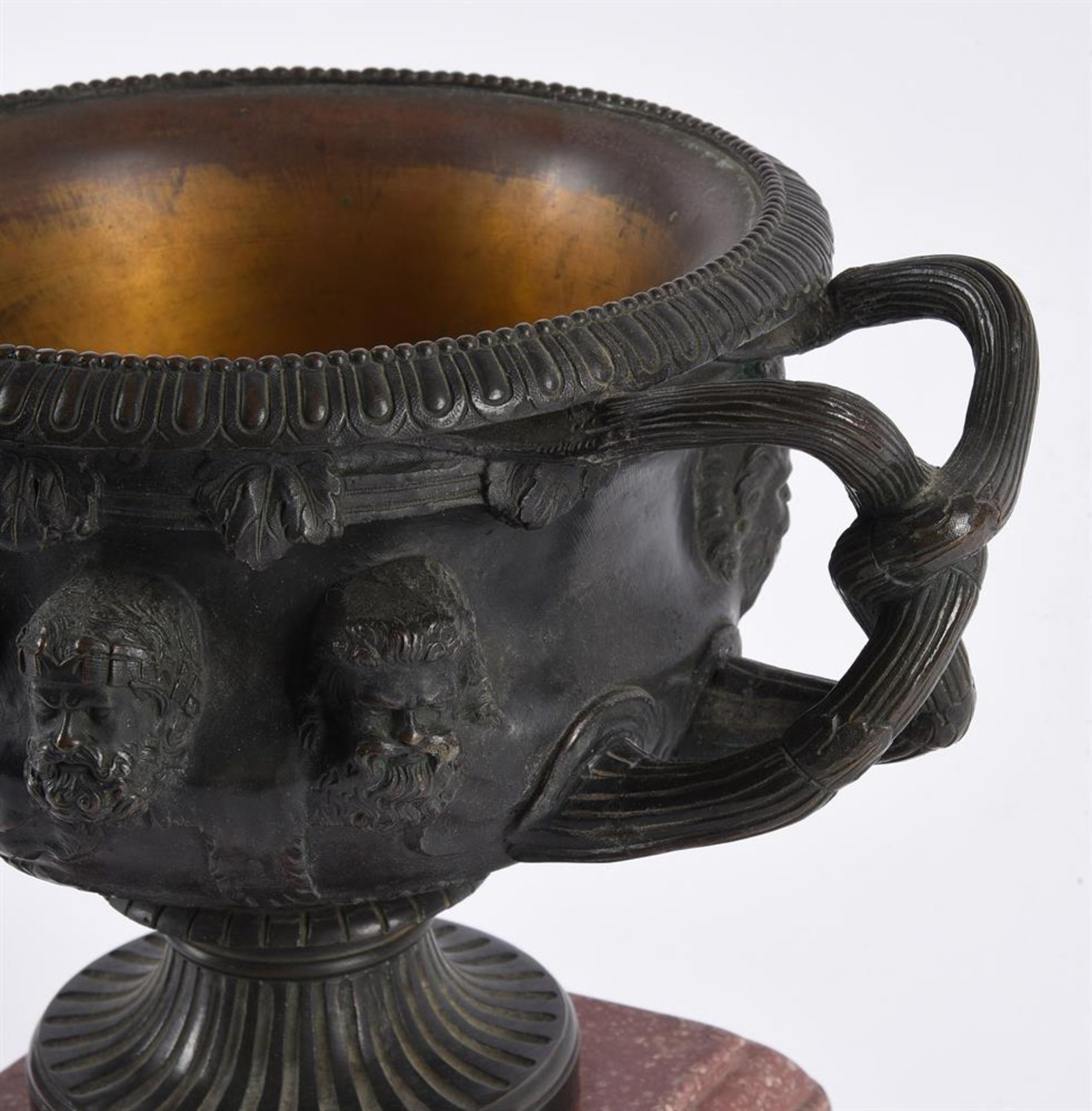 A PATINATED BRONZE MODEL OF THE WARWICK VASE - Image 2 of 2