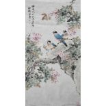 TWO CHINESE PAINTINGS OF BIRDS AND FLOWERS