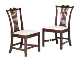 A PAIR OF GEORGE III MAHOGANY SIDE CHAIRS