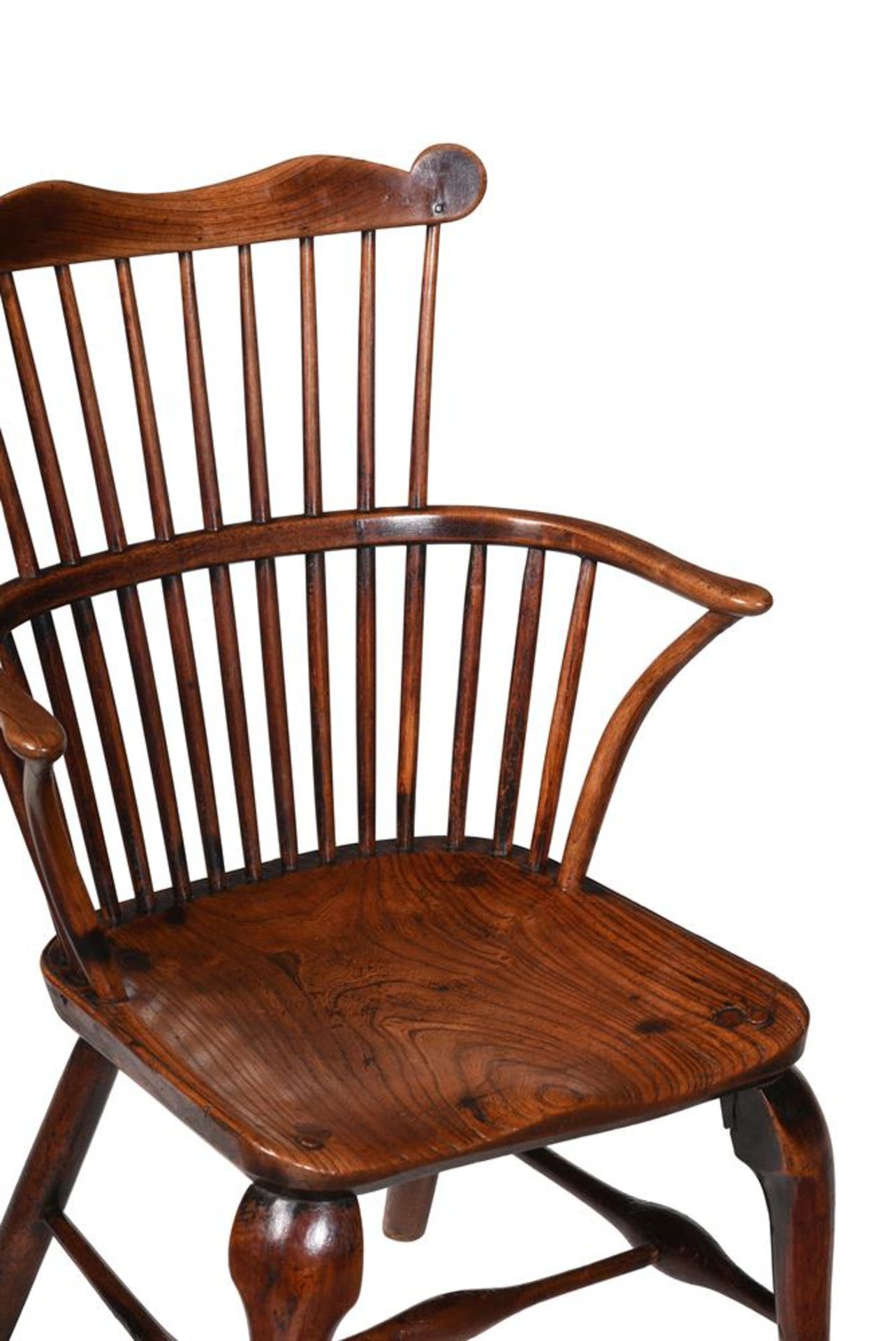 A GEORGE III ASH ELM AND FRUITWOOD WINDSOR ARMCHAIR - Image 2 of 2
