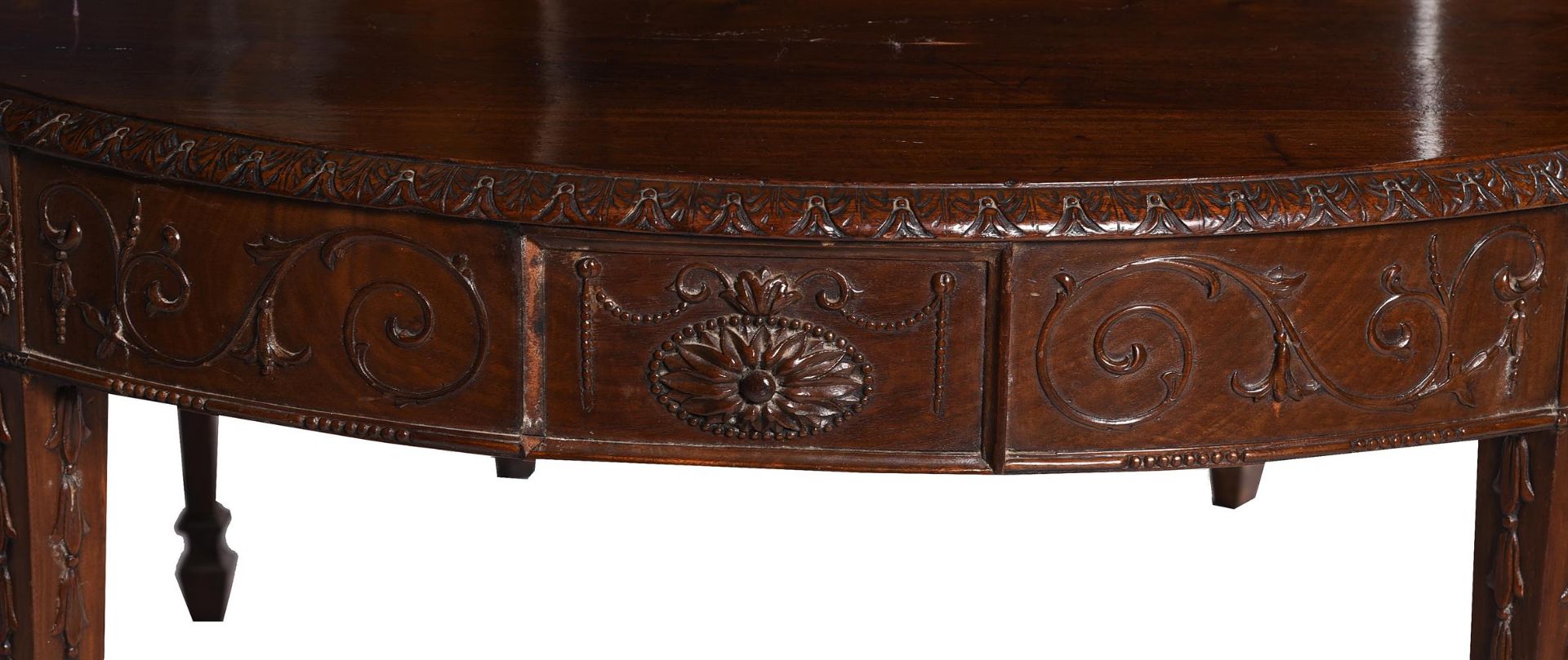 A MAHOGANY D END DINING TABLE IN GEORGE III ADAM STYLE - Image 3 of 4
