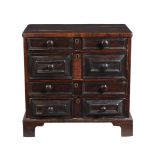 A CHARLES II OAK CHEST OF DRAWERS LATE 17TH CENTURY AND LATER