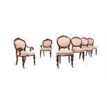 A SET OF SIX VICTORIAN MAHOGANY CHAIRS, CIRCA 1850