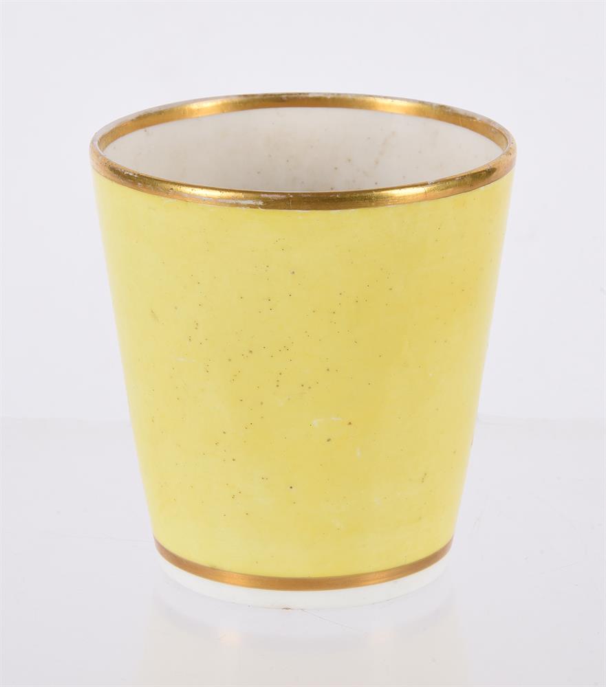 A DERBY PORCELAIN YELLOW GROUND TAPERED BEAKER, CIRCA 1790 - Image 2 of 2