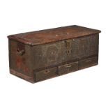 A HARDWOOD AND METAL CLAD 'ZANZIBAR' CHEST