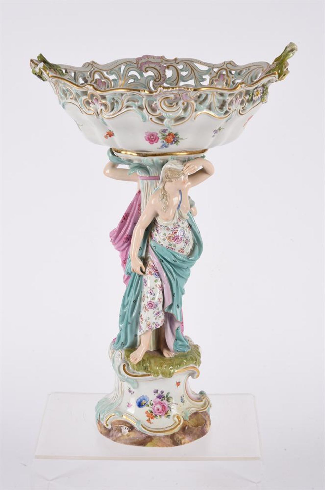 A MEISSEN (OUTSIDE DECORATED) FIGURAL COMPORT - Image 2 of 2