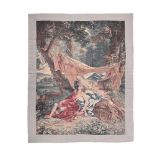 A TAPESTRY STYLE WALL HANGING OF VENUS AND ADONIS